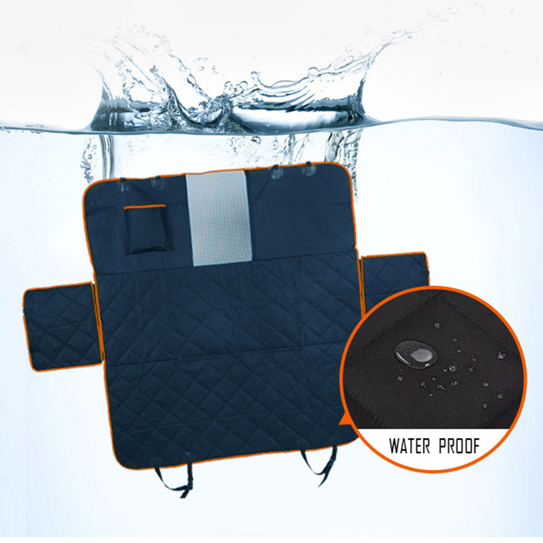 NNEAGS 2X 600D Oxford Cloth Waterproof Dog Car Cover Back Seat Protector Hammock Pet Mat Black-3