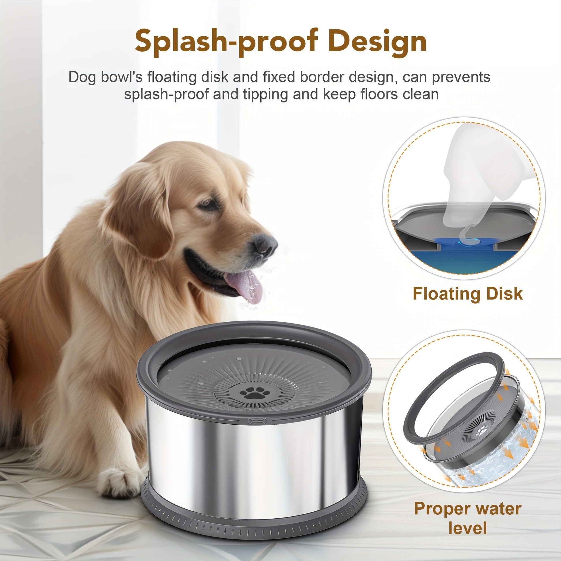 NNETM Extra Large Spill-Proof Dog Water Bowl-1