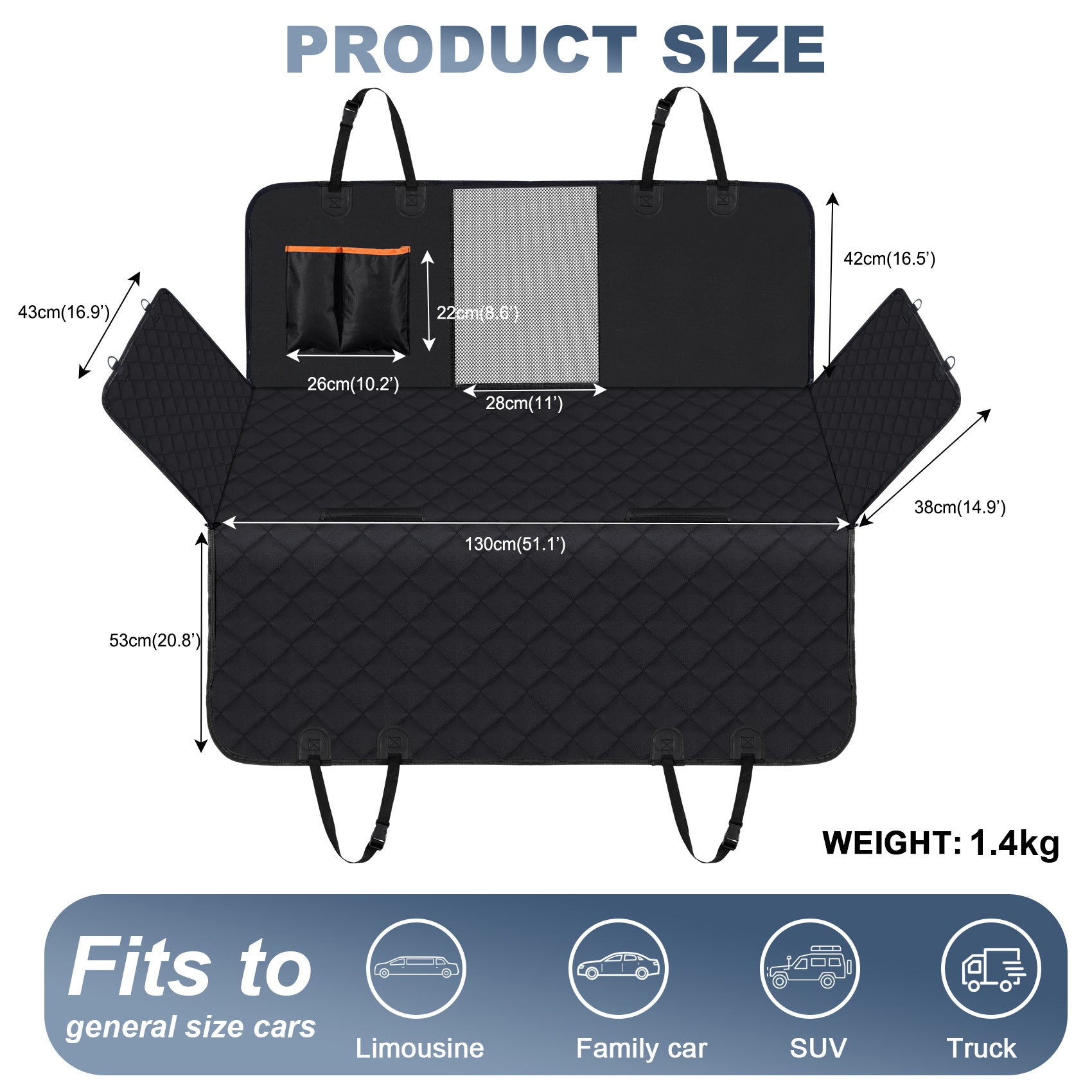 NNEDSZ Dog Car Seat Cover, Waterproof Pet Seat Cover for Back Seat with Side Flaps, Non-Slip Durable Scratchproof Dog Hammock for Cars, Trucks and SUVs-1