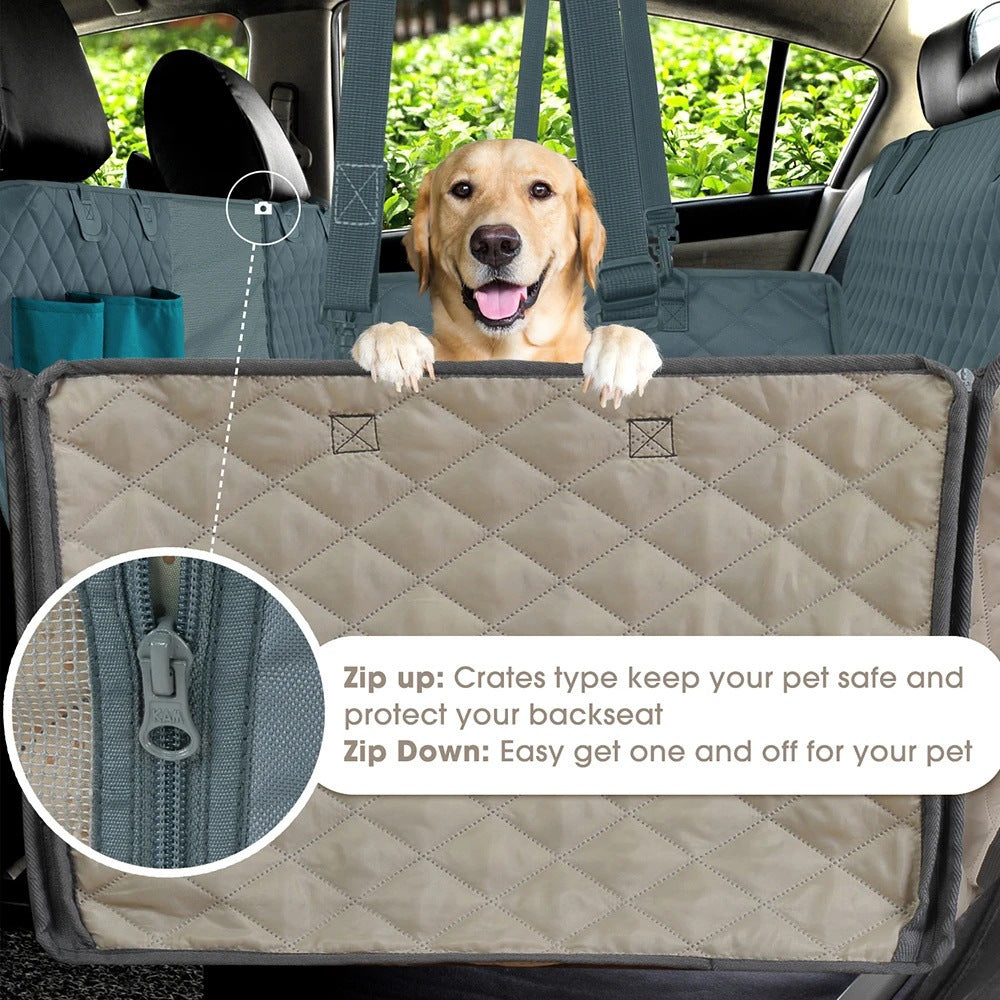 NNEDSZ Heavy Duty Dog Car Seat Cover with Side Flaps, Waterproof Pet Back Seat Cover,  Non-Slip  Scratchproof Dog Hammock for Cars, Trucks and SUVs-1