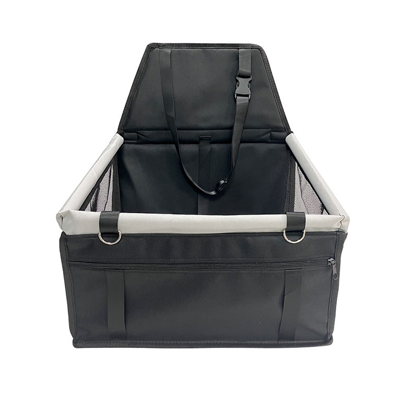 NNEDSZ Black and Grey Portable Pet Car Seat for Dogs and Cats - Adjustable Car Seat Cover, Pet Travel Car Carrier with Safety Belt-0