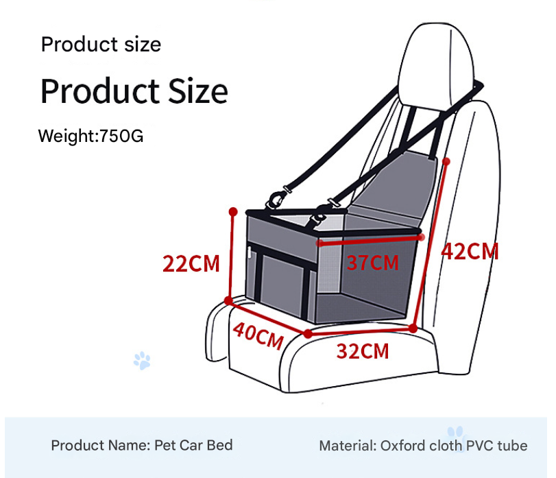 NNEDSZ Black and Grey Portable Pet Car Seat for Dogs and Cats - Adjustable Car Seat Cover, Pet Travel Car Carrier with Safety Belt-1