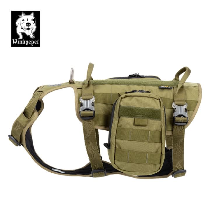 Whinhyepet Military Harness - Army Green, L-1