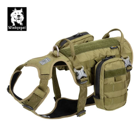 Whinhyepet Military Harness - Army Green, L-0