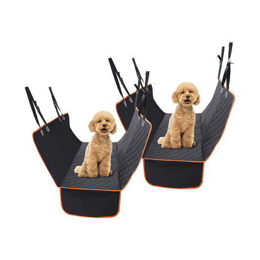 NNEAGS 2X 600D Oxford Cloth Waterproof Dog Car Cover Back Seat Protector Hammock Pet Mat Black-0