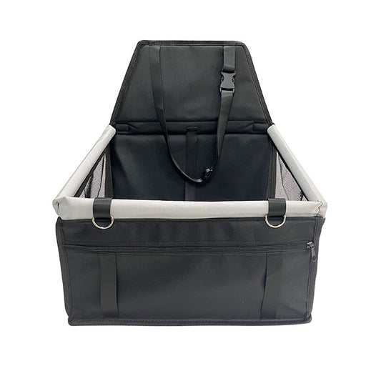NNEDSZ Black and Grey Portable Pet Car Seat for Dogs and Cats - Adjustable Car Seat Cover, Pet Travel Car Carrier with Safety Belt-0